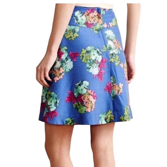 Maeve Anthropologie Garden Days silk blend floral skirt Sz 4 excellent condition - Picture 3 of 11